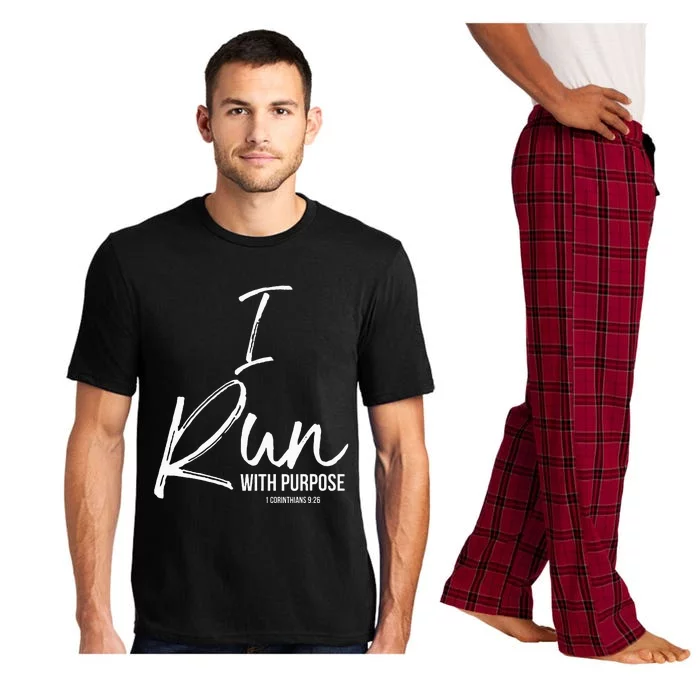 Run With Purpose 1 Corinthians 9:26 Christian Running Pajama Set