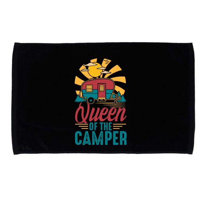 Retro Womens Queen Of The RV Camping Camper Vacation Gift Microfiber Hand Towel