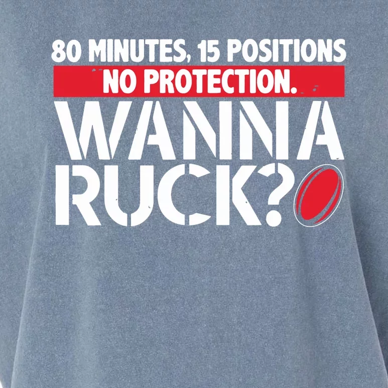 Rugby Wanna Ruck Best Funny Rugby Player Garment-Dyed Women's Muscle Tee