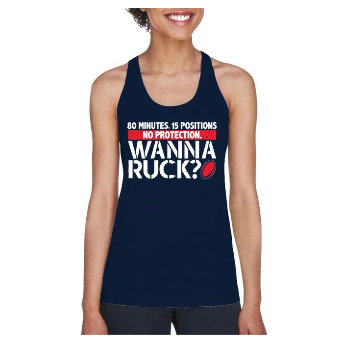 Rugby Wanna Ruck Best Funny Rugby Player Women's Racerback Tank