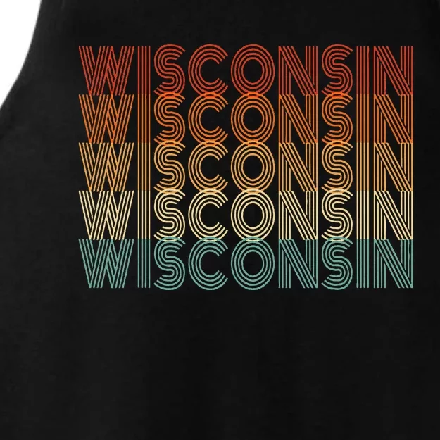 Retro Wisconsin Ladies Tri-Blend Wicking Tank