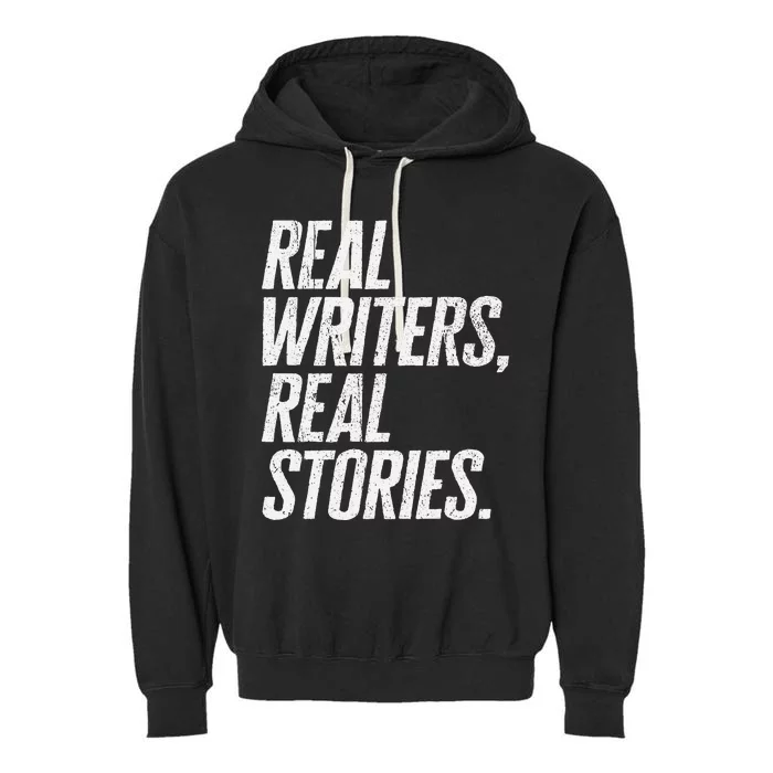 Real Writers Real Stories WGA Writers Guild America Strike Garment-Dyed Fleece Hoodie