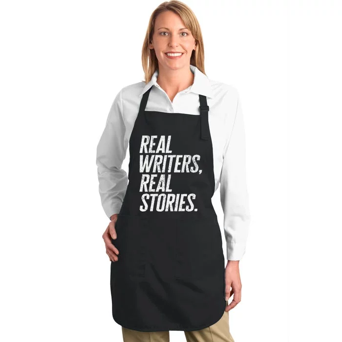 Real Writers Real Stories WGA Writers Guild America Strike Full-Length Apron With Pocket