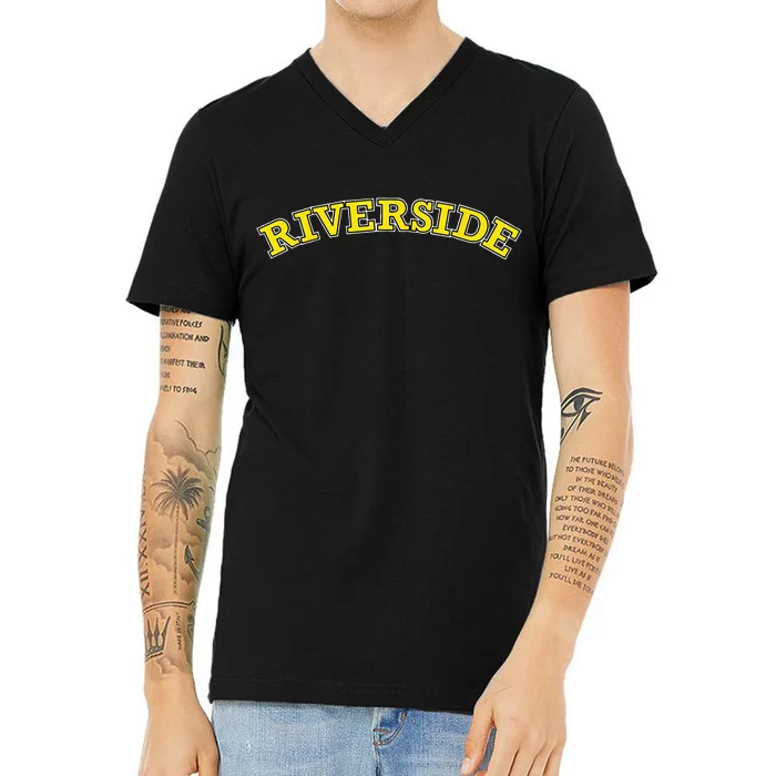 Riverside Wording V-Neck T-Shirt