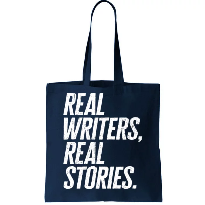 Real Writers Real Stories WGA Writers Guild America Strike Tote Bag