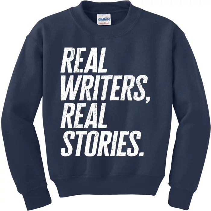 Real Writers Real Stories WGA Writers Guild America Strike Kids Sweatshirt