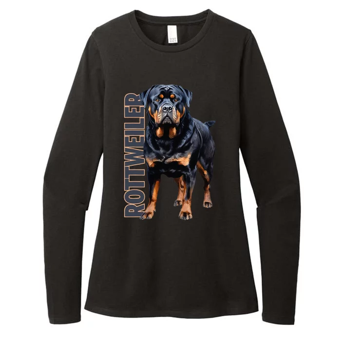 Rottweiler Watercolor Womens CVC Long Sleeve Shirt