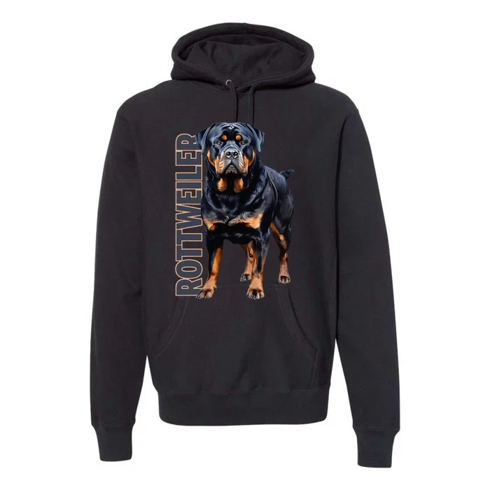 Rottweiler Watercolor Premium Hoodie