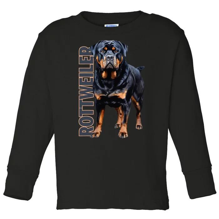 Rottweiler Watercolor Toddler Long Sleeve Shirt