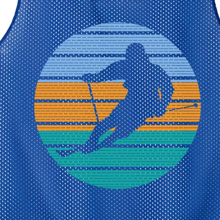 Retro Winter Sport Ice Skiing Skier Snow Shredding Slopes Cute Gift Mesh Reversible Basketball Jersey Tank