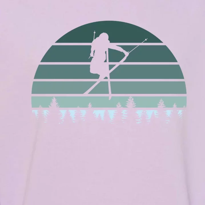 Retro Winter Sport Ice Skiing Skier Snow Shredding Slopes Meaningful Gift Garment-Dyed Sweatshirt