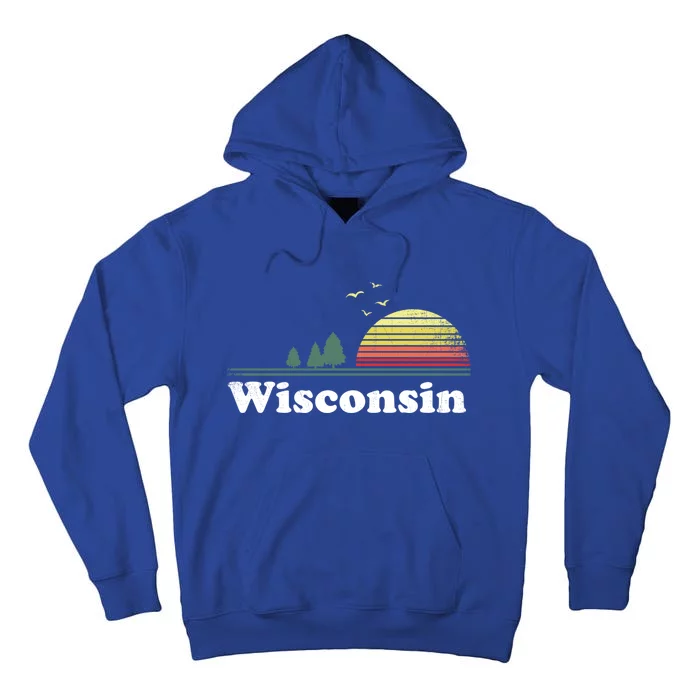 Retro Wisconsin State Park Wi Home Design Funny Gift Tall Hoodie