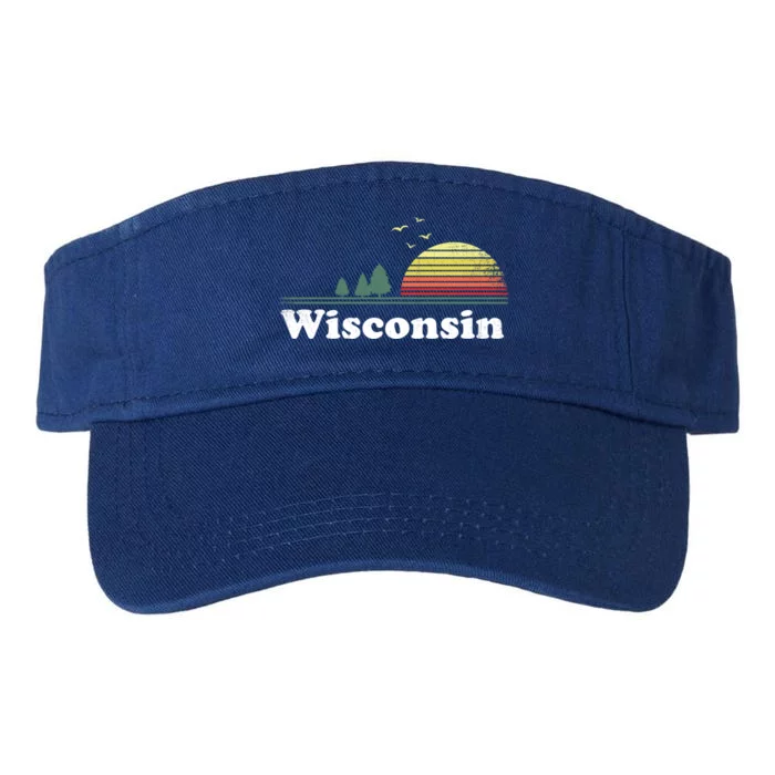 Retro Wisconsin State Park Wi Home Design Funny Gift Valucap Bio-Washed Visor