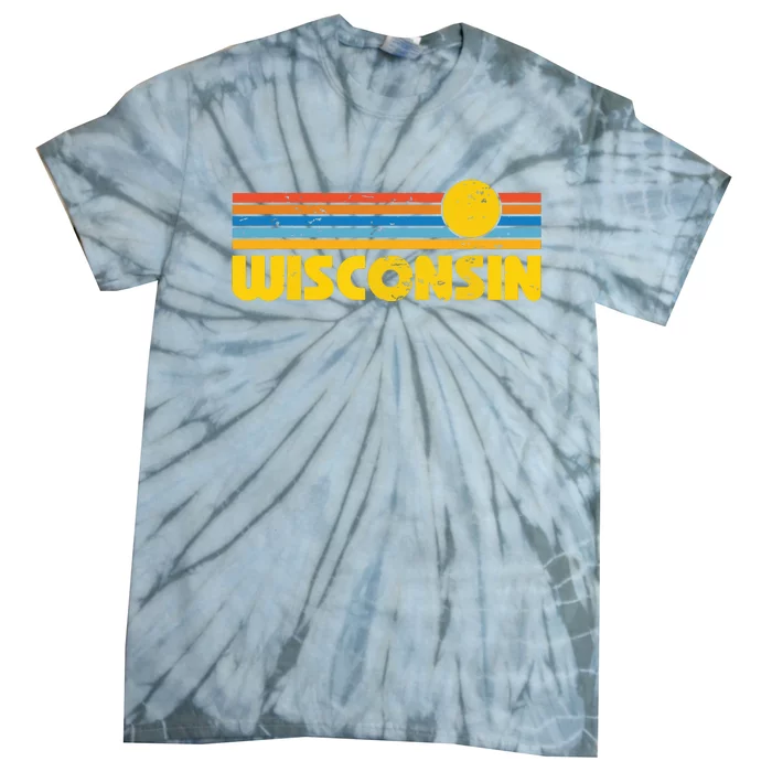 Retro Wisconsin Sunset Vintage Throwback Women Tie-Dye T-Shirt