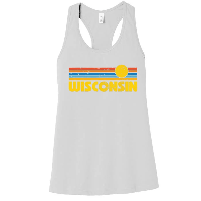 Retro Wisconsin Sunset Vintage Throwback Women Women's Racerback Tank