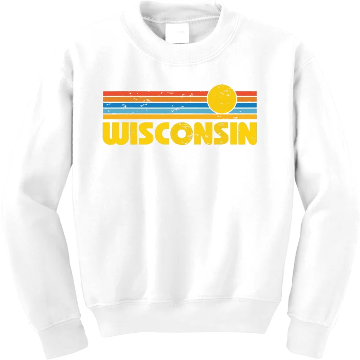 Retro Wisconsin Sunset Vintage Throwback Women Kids Sweatshirt