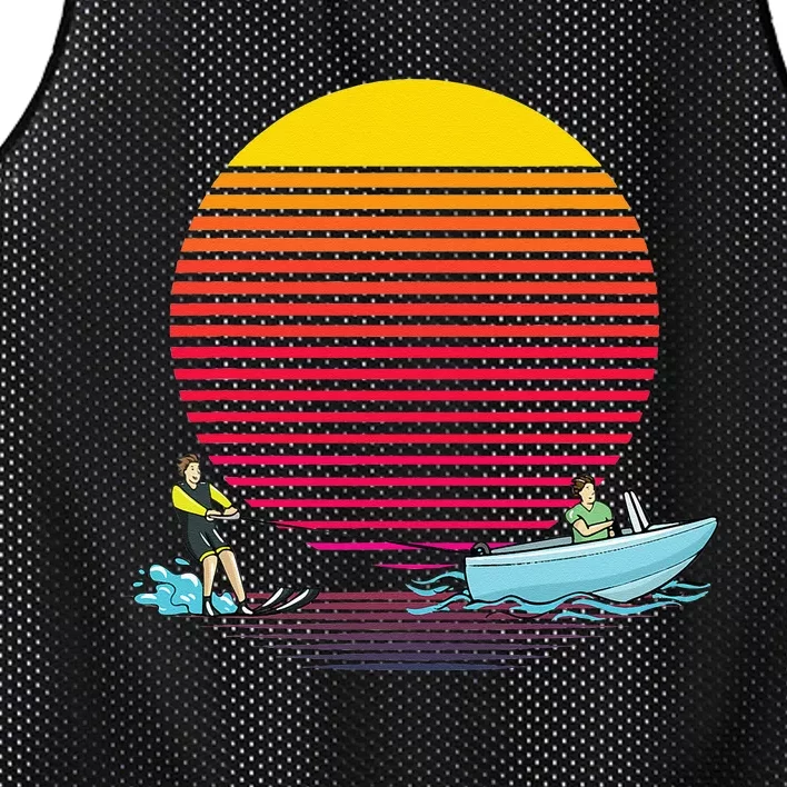 Retro Water Ski Lover Gift Waterski Love Gifts Skiing Mesh Reversible Basketball Jersey Tank