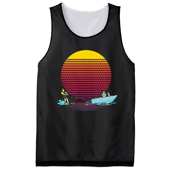 Retro Water Ski Lover Gift Waterski Love Gifts Skiing Mesh Reversible Basketball Jersey Tank