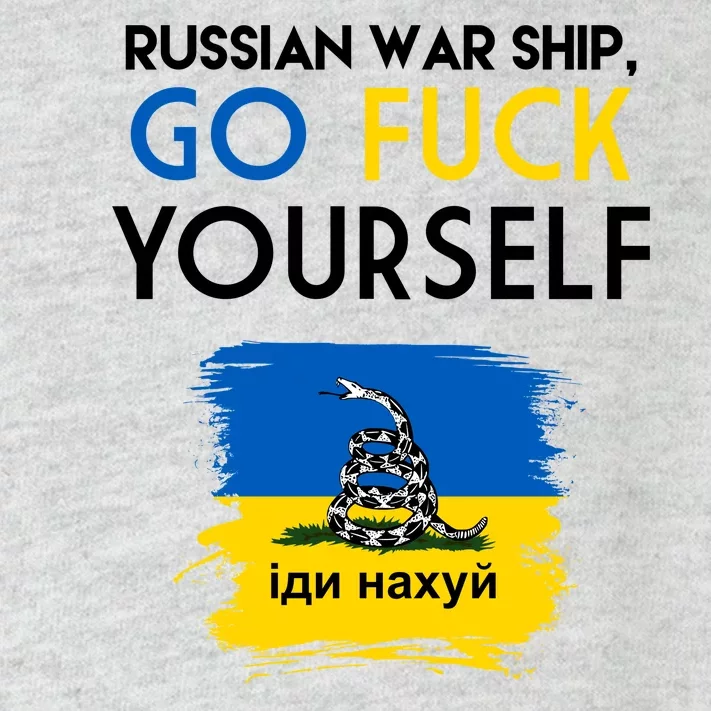 Russian War Ship Go Fuck Yourself Ukraine Toddler Long Sleeve Shirt