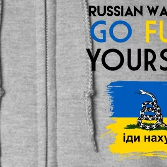 Russian War Ship Go Fuck Yourself Ukraine Full Zip Hoodie