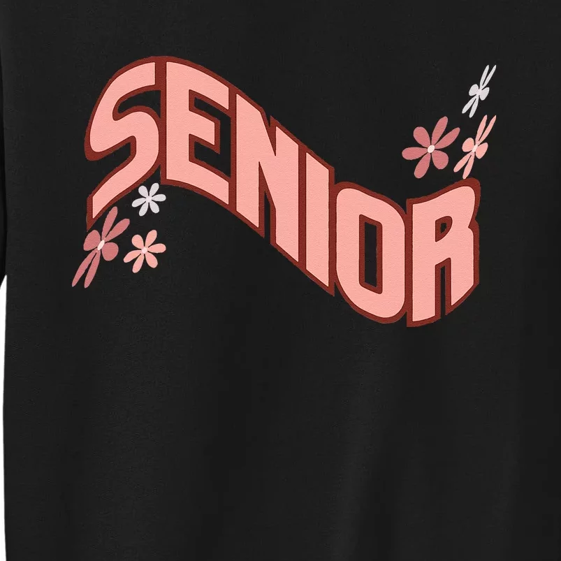 Retro Wavy Senior Class of 2024High School College Graduate Tall Sweatshirt