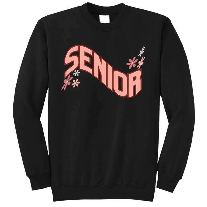 Retro Wavy Senior Class of 2024High School College Graduate Tall Sweatshirt