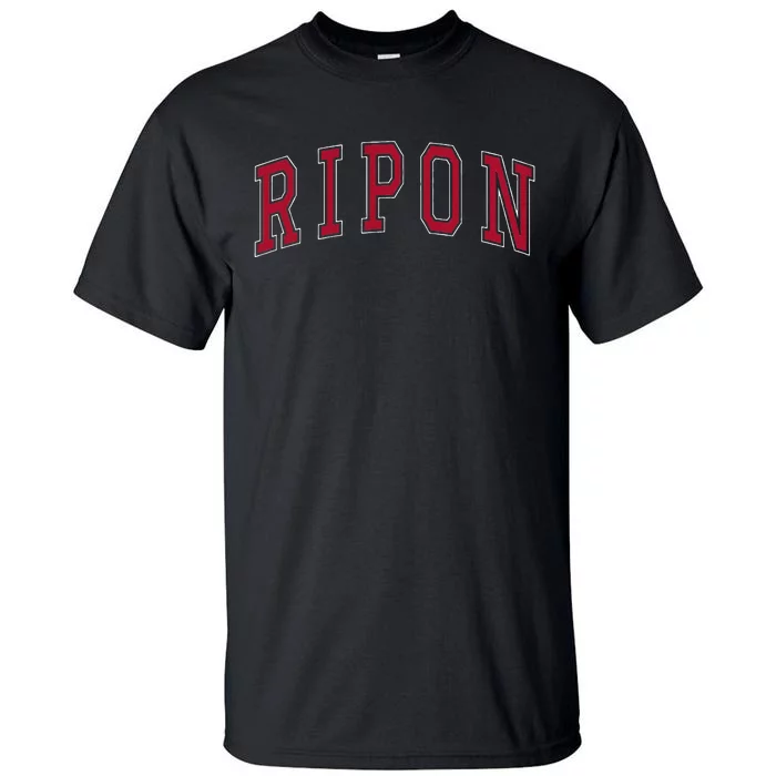 Ripon Wisconsin Souvenir College Style Red Text Tall T-Shirt