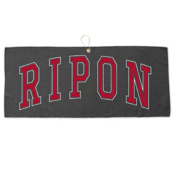 Ripon Wisconsin Souvenir College Style Red Text Large Microfiber Waffle Golf Towel