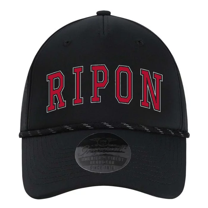 Ripon Wisconsin Souvenir College Style Red Text Performance The Dyno Cap