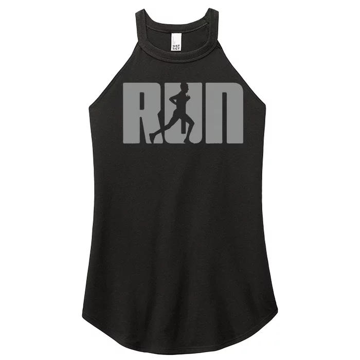 Running Woman Silhouette Runner Athlete Marathon Sprinter Women’s Perfect Tri Rocker Tank