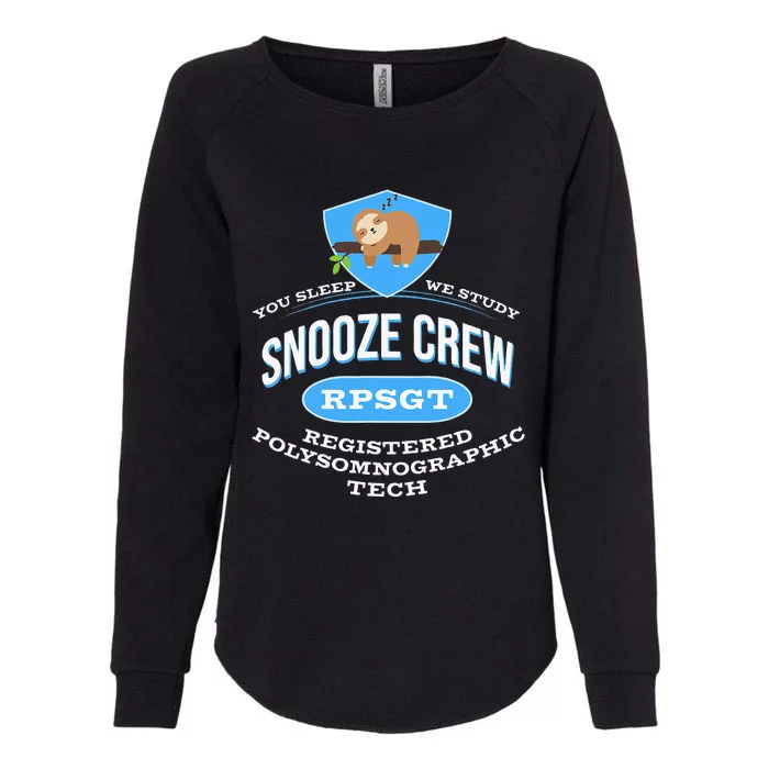 RPSGT Wee Sloth Snooze Crew Registered PolySomnoGraphic Tech Womens California Wash Sweatshirt