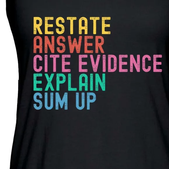 Races Writing Strategy Funny Text Evidence English Teacher Ladies Essential Flowy Tank