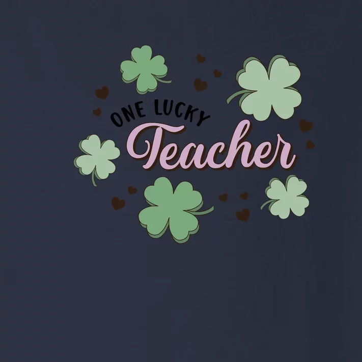 Retro Womens Shamrock One Lucky Teacher St. Patrick's Day School Toddler Long Sleeve Shirt