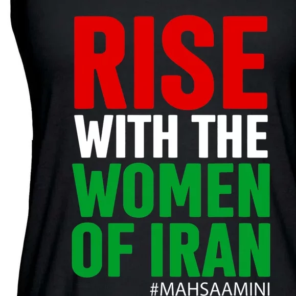 RISE WITH THE WOMEN OF IRAN Women Life Freedom Stand With Women Ladies Essential Flowy Tank