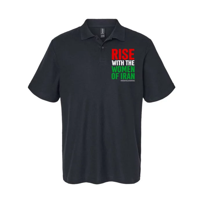 RISE WITH THE WOMEN OF IRAN Women Life Freedom Stand With Women Softstyle Adult Sport Polo