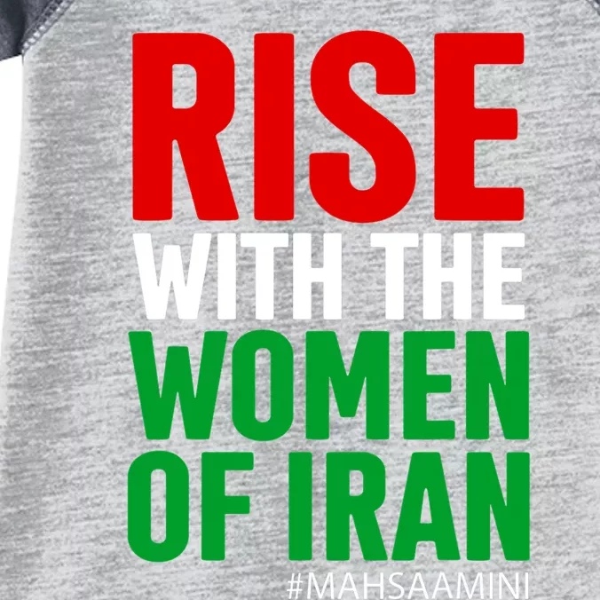 RISE WITH THE WOMEN OF IRAN Women Life Freedom Stand With Women Infant Baby Jersey Bodysuit