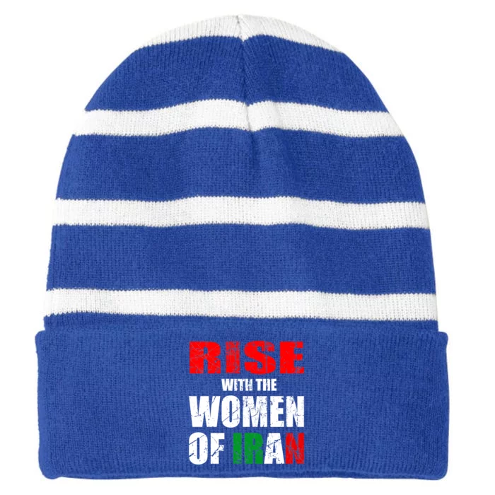 Rise With The Of Iran Life Freedom Gift Striped Beanie with Solid Band