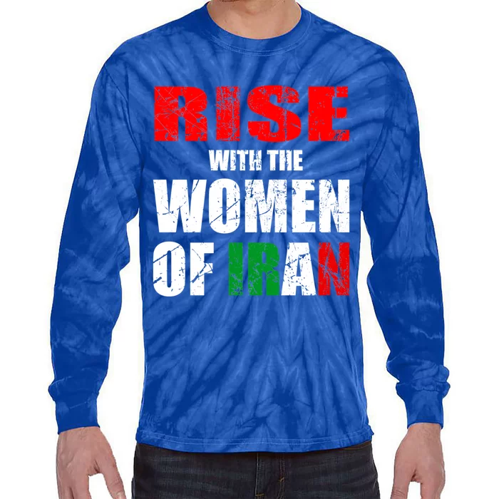 Rise With The Of Iran Life Freedom Gift Tie-Dye Long Sleeve Shirt