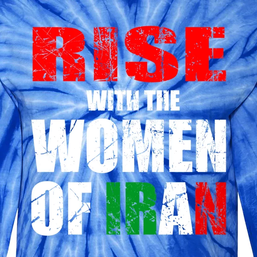 Rise With The Of Iran Life Freedom Gift Tie-Dye Long Sleeve Shirt