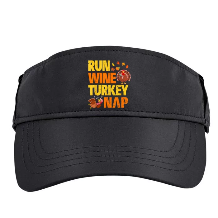 Run Wine Turkey Nap Thanksgiving Funny Turkey Wine Running Adult Drive Performance Visor