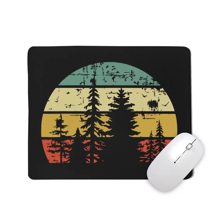 Retro Wildlife Trees Outdoors Nature Forest Mousepad