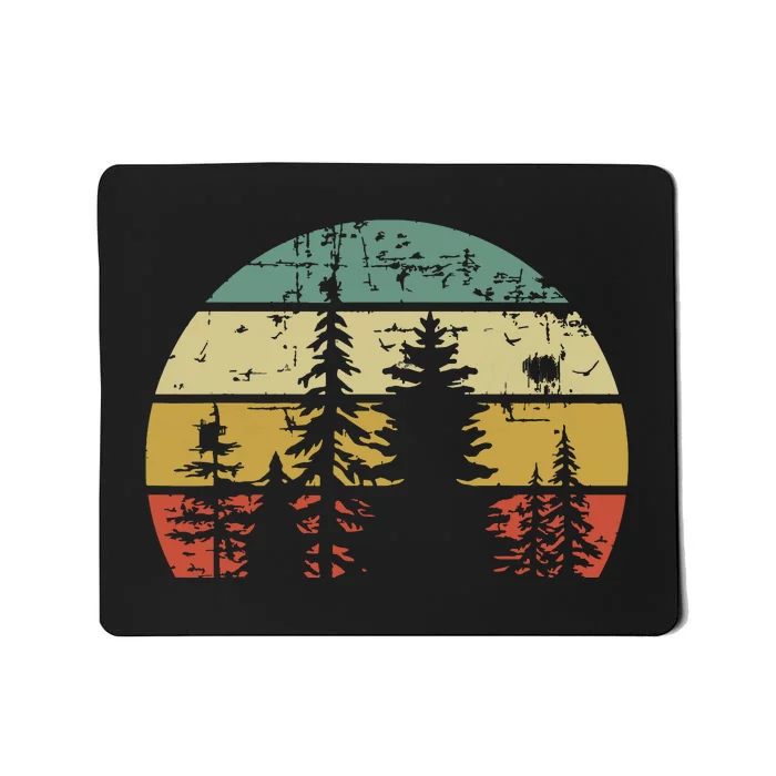 Retro Wildlife Trees Outdoors Nature Forest Mousepad