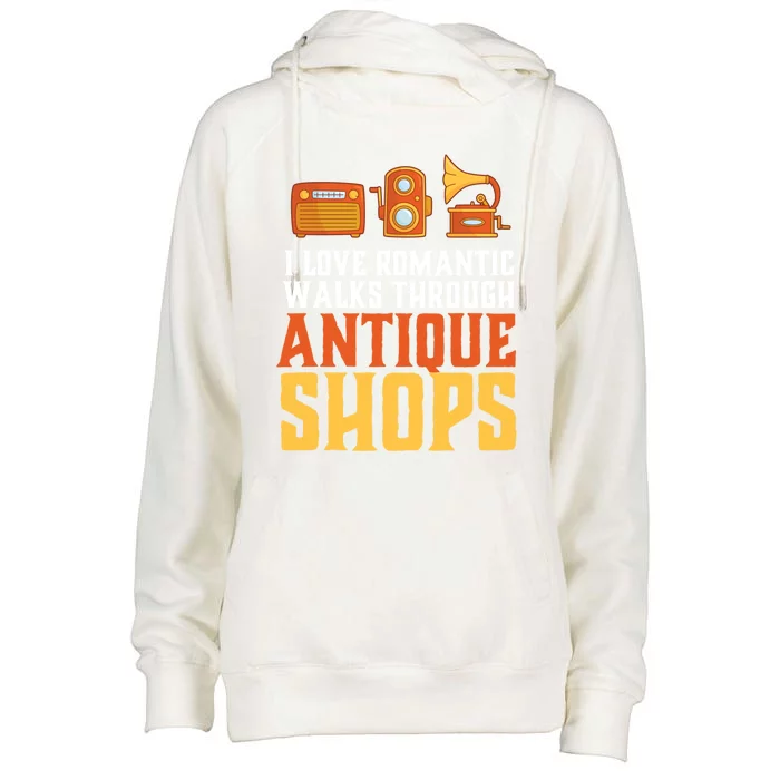 Rotic Walk Through Antique Shop Funny Antique Collector Gift Womens Funnel Neck Pullover Hood