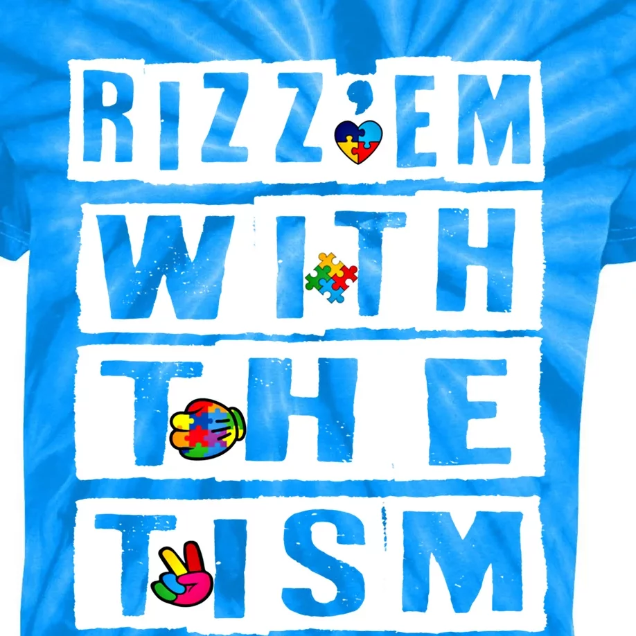 RizzEm With The Tism Gift Kids Tie-Dye T-Shirt