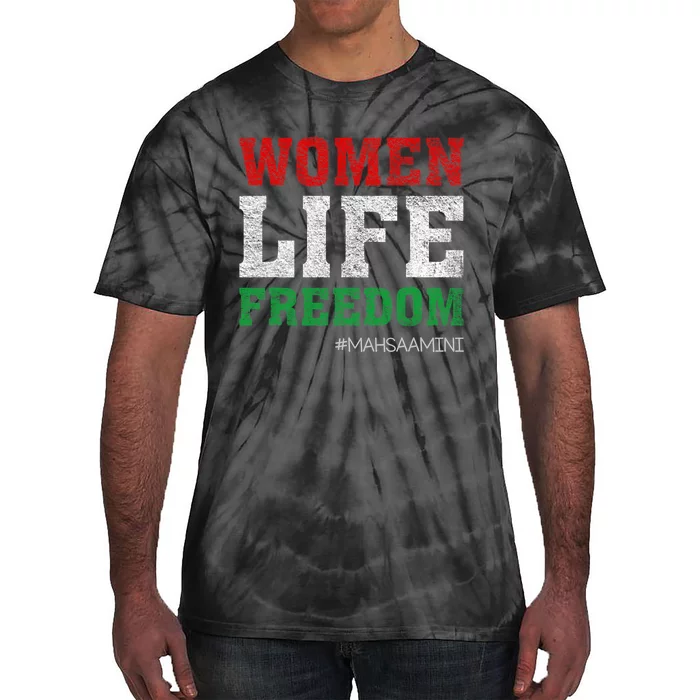 RISE WITH THE WOMEN OF IRAN Women Life Freedom #Mahsaamini Life Freedom Design Tie-Dye T-Shirt