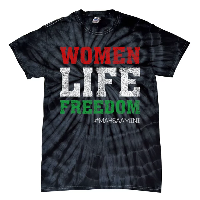 RISE WITH THE WOMEN OF IRAN Women Life Freedom #Mahsaamini Life Freedom Design Tie-Dye T-Shirt