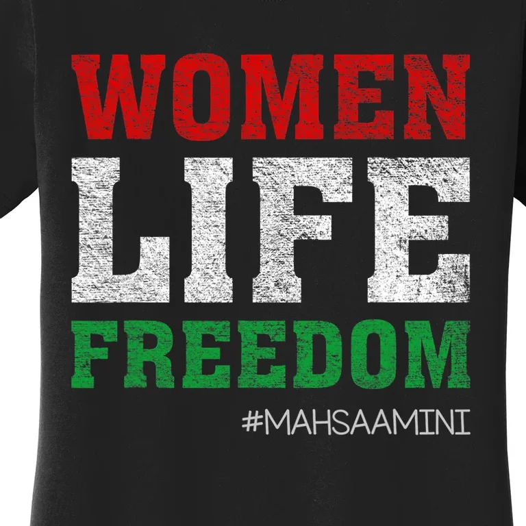 RISE WITH THE WOMEN OF IRAN Women Life Freedom #Mahsaamini Life Freedom Design Women's T-Shirt