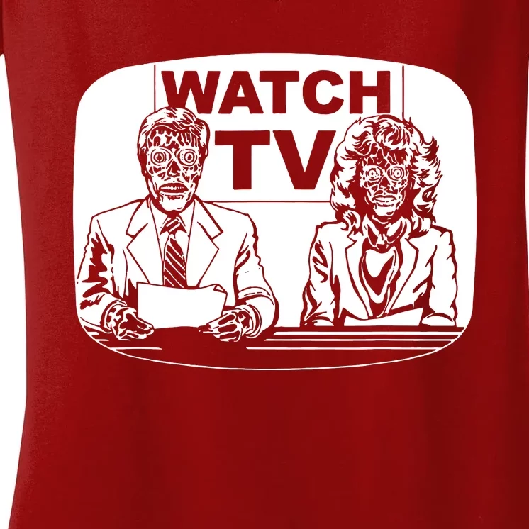 Retro Watch Tv Women's V-Neck T-Shirt