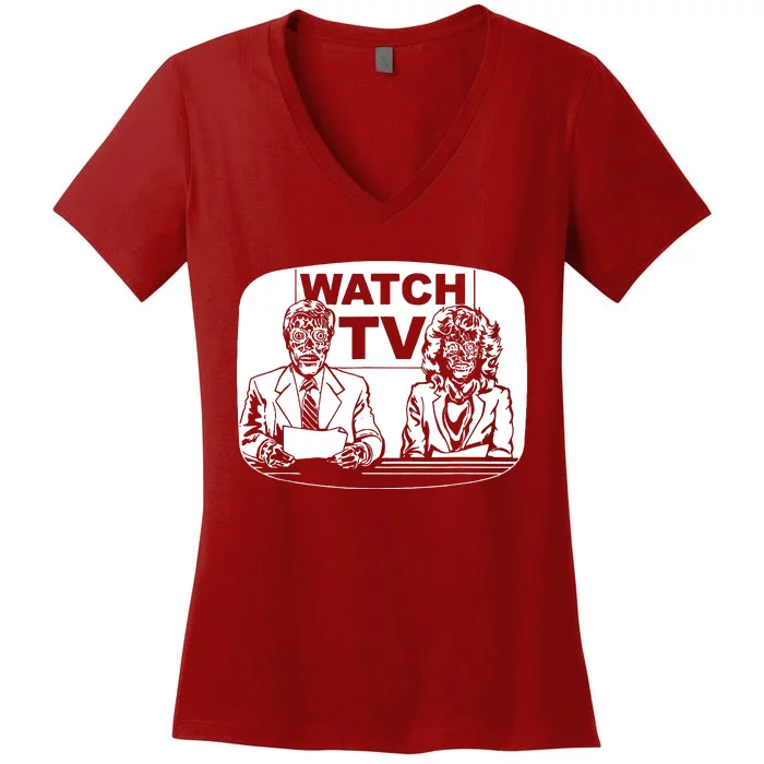 Retro Watch Tv Women's V-Neck T-Shirt