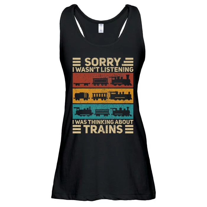 Retro Wagon Train Lover Model Railroad Conductor Funny Train Ladies Essential Flowy Tank